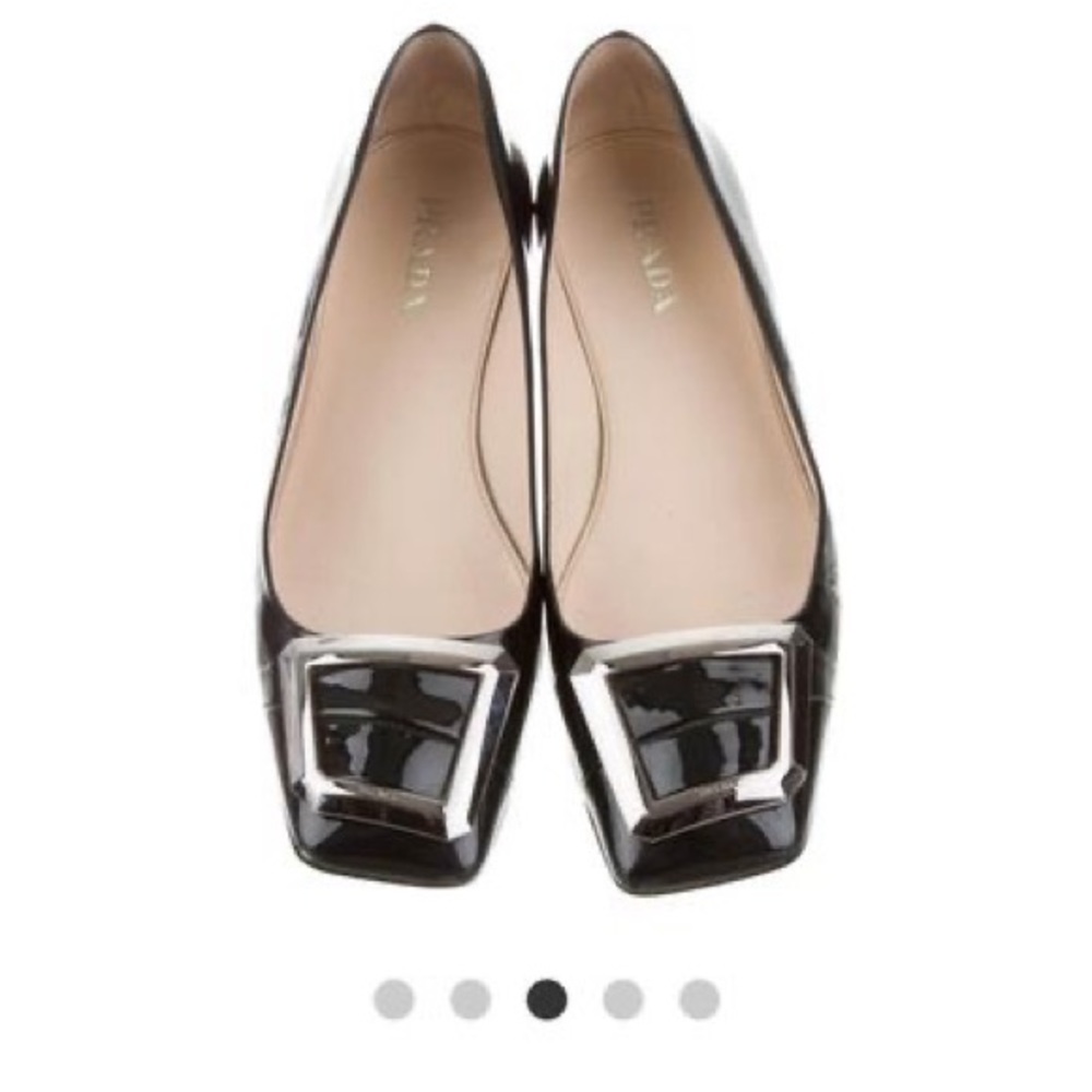 PRADA Milano Two Tone Patent Leather Flats Made In ITALY